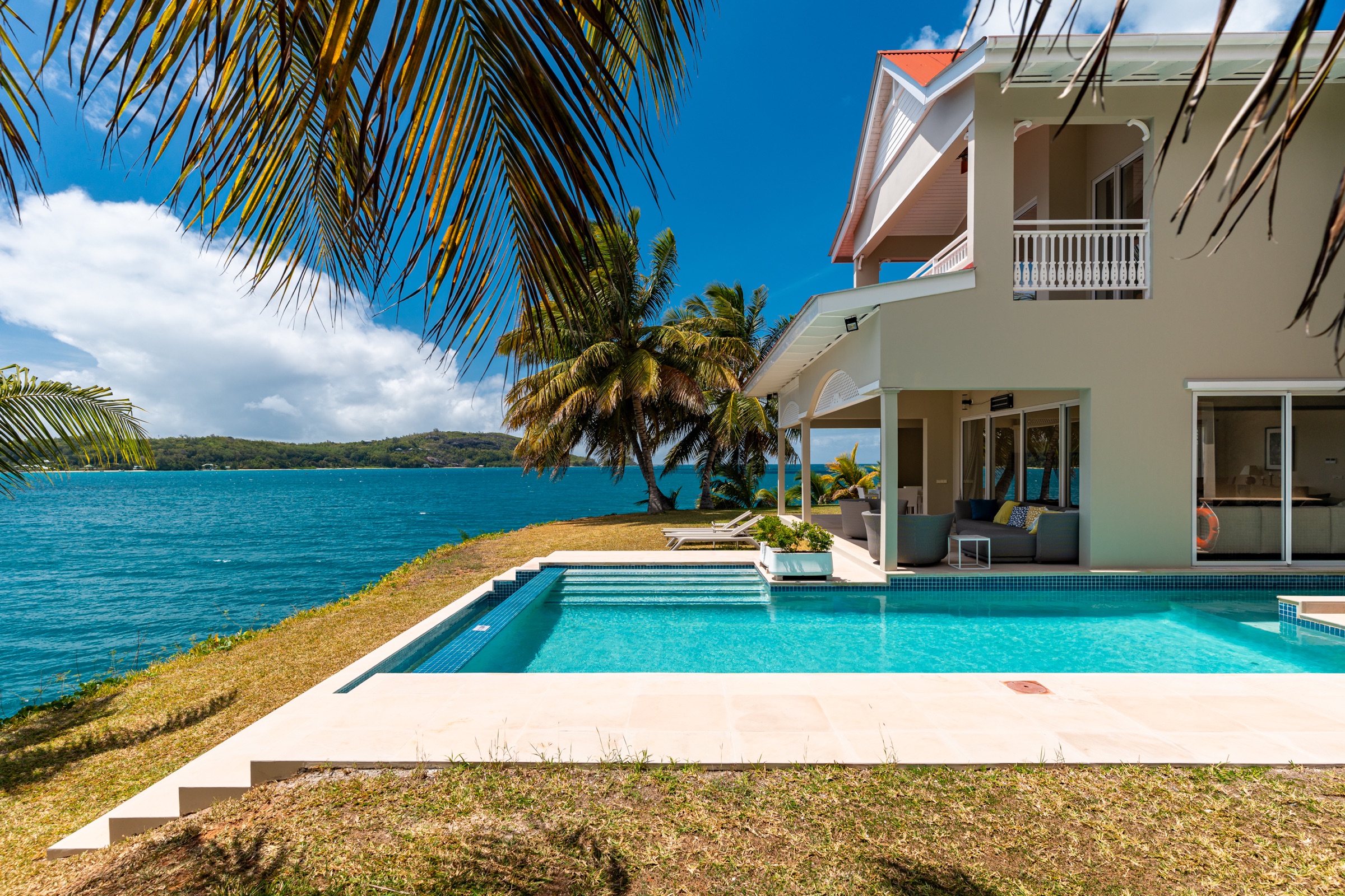 Private villa with pool and ocean views at Eden Island